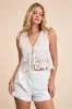 Linnea White Eyelet Embroidered Tie-Front Top sold by Lulus