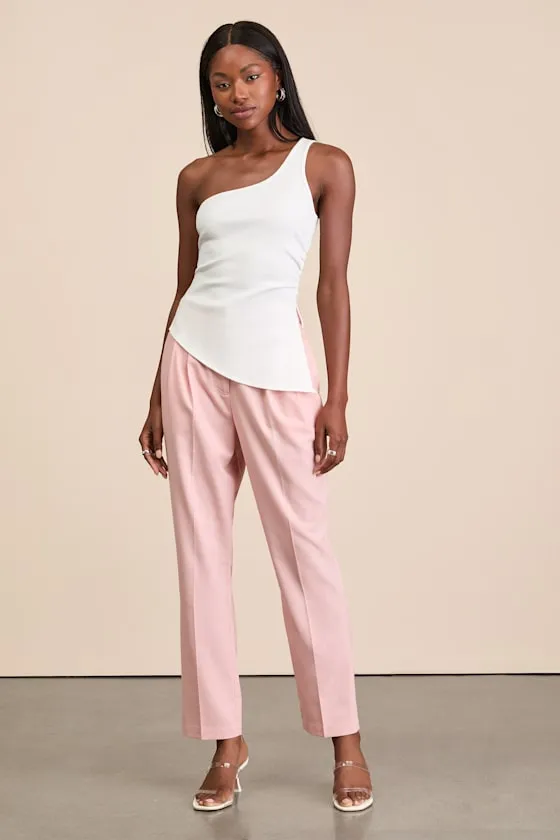 Sophisticated Company Light Pink Linen Straight Leg Trousers sold by Lulus product image thumbnail 4