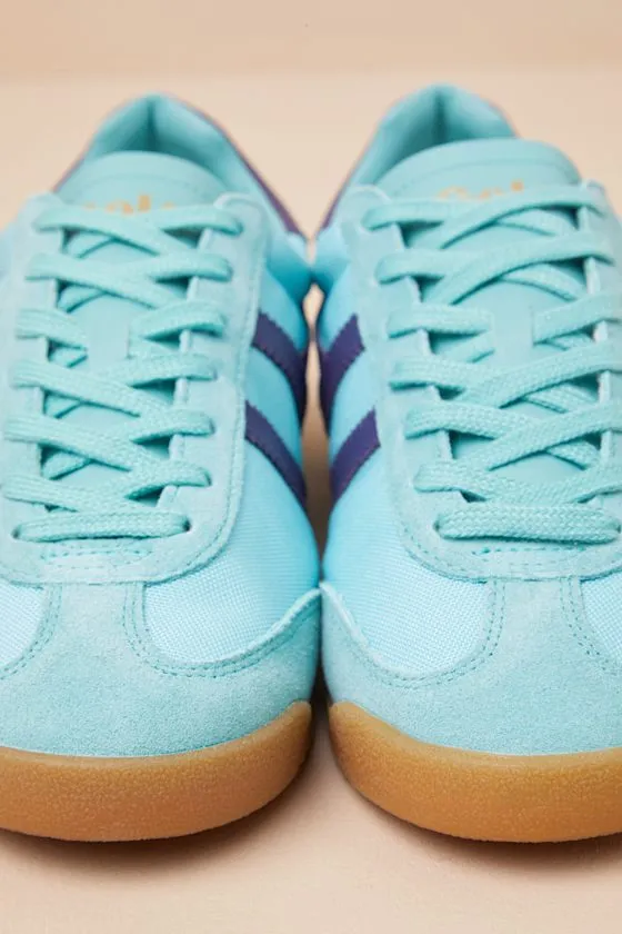 Tornado Sea Mist and Plum Color Block Suede Leather Sneakers sold by Lulus product image thumbnail 3