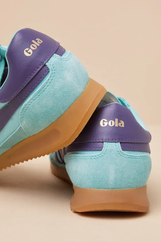 Tornado Sea Mist and Plum Color Block Suede Leather Sneakers sold by Lulus product image thumbnail 4