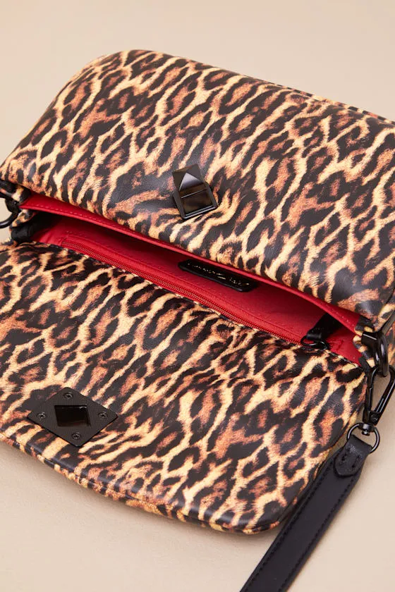 Puffed Flap Brown Leopard Print Shoulder Bag sold by Lulus product image thumbnail 4