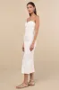 Basilia White Ribbed Strapless Midi Dress sold by Lulus
