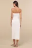 Basilia White Ribbed Strapless Midi Dress sold by Lulus