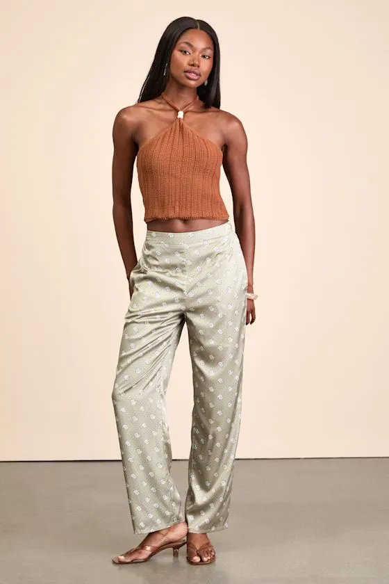 Serena Rust Brown Sweater Knit Halter Top sold by Lulus product image thumbnail 3