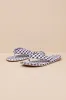 Gidget Navy Gingham Puffy Flip Flop Sandals sold by Lulus
