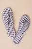 Gidget Navy Gingham Puffy Flip Flop Sandals sold by Lulus