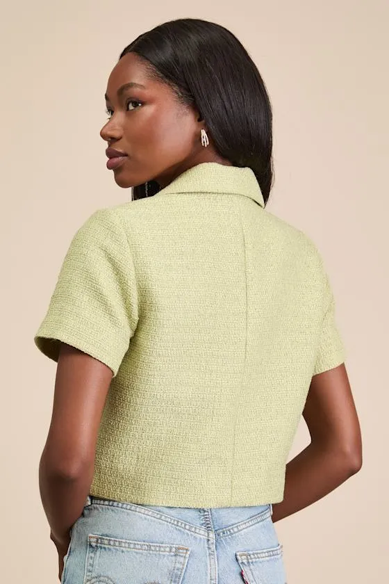 Cassiana Lime Green Double-Breasted Short Sleeve Blazer sold by Lulus product image thumbnail 3