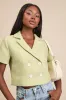Cassiana Lime Green Double-Breasted Short Sleeve Blazer sold by Lulus