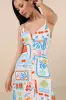 Sanya Ivory Multi Print Button-Front Sleeveless Midi Dress sold by Lulus