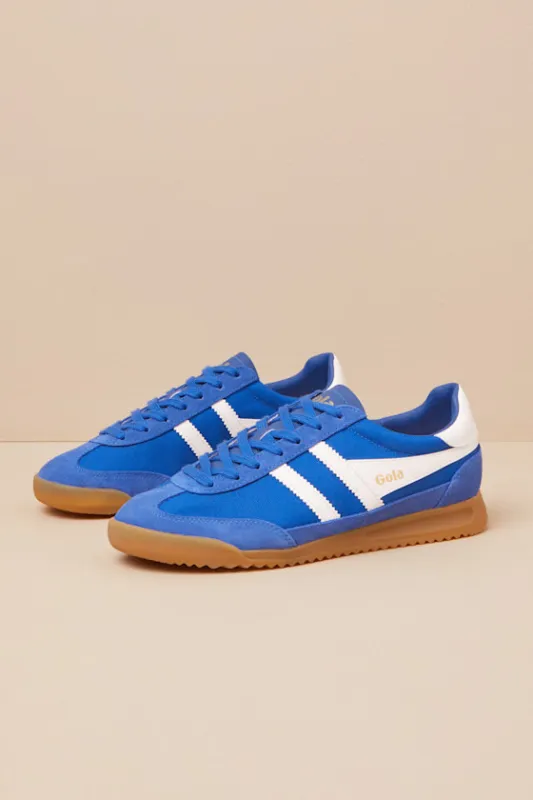 Tornado Sapphire Color Block Suede Leather Sneakers sold by Lulus