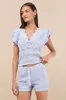 Caroline Light Blue Crochet Knit Shorts sold by Lulus