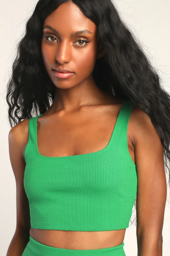 Set For Life Green Ribbed Bodycon Two-Piece Dress sold by Lulus product image thumbnail 4