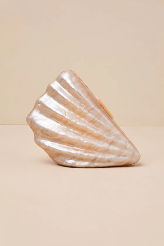 Mulalie Champagne Marbled Shell Hard Case Clutch sold by Lulus product image thumbnail 2