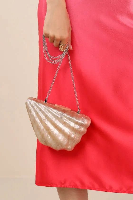 Mulalie Champagne Marbled Shell Hard Case Clutch sold by Lulus product image thumbnail 3