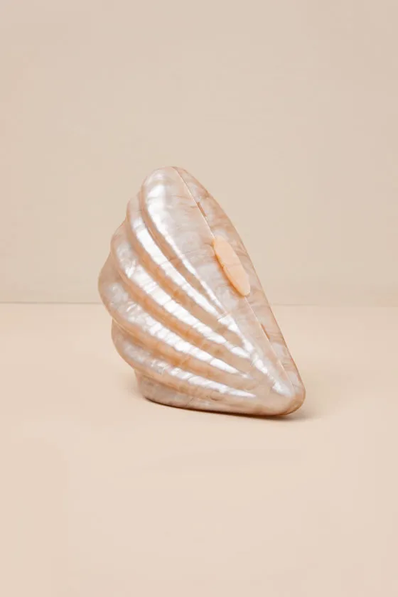 Mulalie Champagne Marbled Shell Hard Case Clutch sold by Lulus product image thumbnail 4