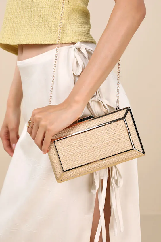 Rafie Beige and Gold Woven Raffia Crossbody Clutch sold by Lulus product image thumbnail 3