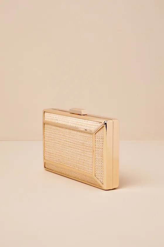 Rafie Beige and Gold Woven Raffia Crossbody Clutch sold by Lulus product image thumbnail 4