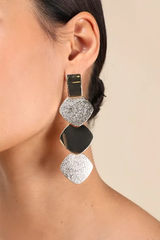 Sharley Gold Drop Statement Earrings sold by Lulus