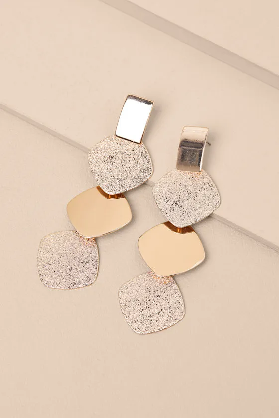Sharley Gold Drop Statement Earrings sold by Lulus product image thumbnail 2