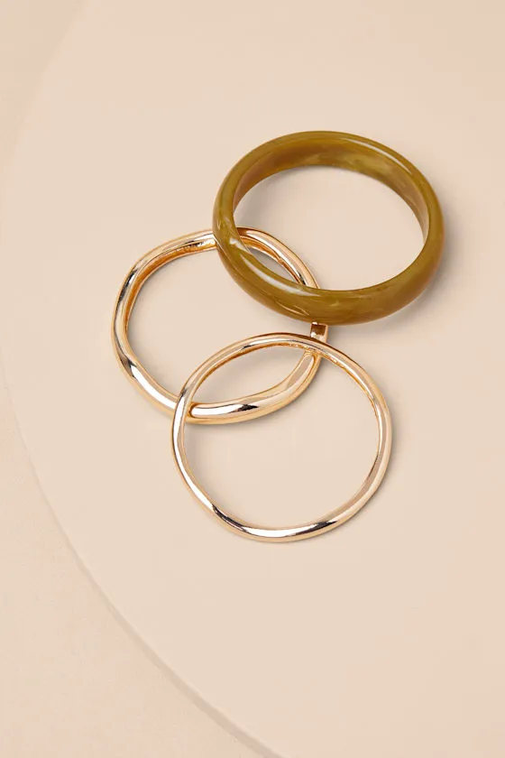 Eislyn Gold and Tan Acrylic Bangle Set sold by Lulus product image thumbnail 2