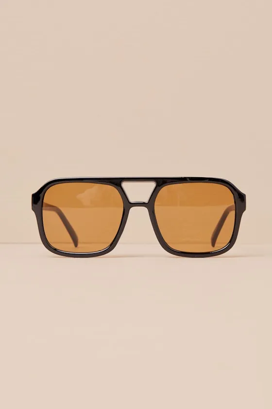 Hayden Black Oversized Aviator Sunglasses sold by Lulus product image thumbnail 2