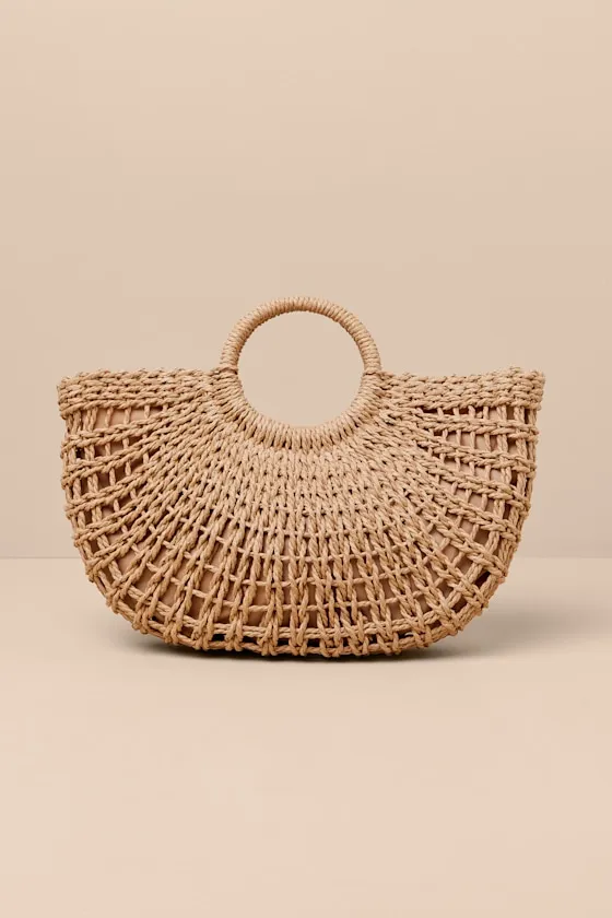 Mihaila Tan Woven Basket Tote sold by Lulus product image thumbnail 2