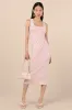 Constantly Trendy Blush Striped Crinkle Bodycon Midi Dress sold by Lulus