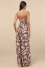 Palena Brown Abstract Print Halter Wide-Leg Jumpsuit sold by Lulus