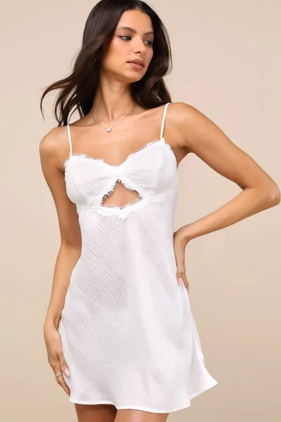 Anatolia Ivory Satin Lace Cutout Lingerie Slip sold by Lulus product image thumbnail 2