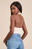 Sidia Cream Textured Knit Cross-Front Bodysuit sold by Lulus