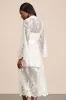 Leonor Ivory Satin Slip and Lace Robe Set sold by Lulus