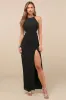 Nettie Black Halter Backless Maxi Dress sold by Lulus