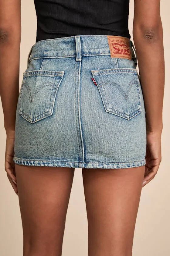 Superlow Medium Wash Low-Rise Mini Skirt sold by Lulus product image thumbnail 3