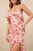 Tameron Pink Floral Ruffled High-Low Maxi Dress sold by Lulus