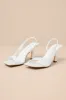 Romillie White Satin Slingback High Heel Sandals sold by Lulus