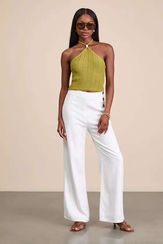 Serena Olive Green Sweater Knit Halter Top sold by Lulus product image thumbnail 4