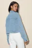 Josiane Light Wash Cropped Denim Jacket sold by Lulus