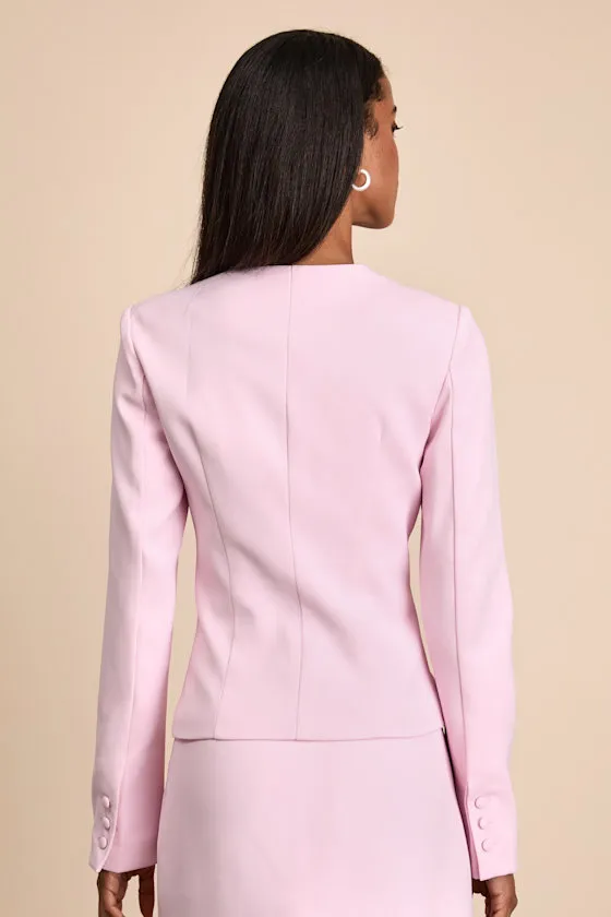 Eliana Light Pink Scoop Neck Blazer sold by Lulus product image thumbnail 4