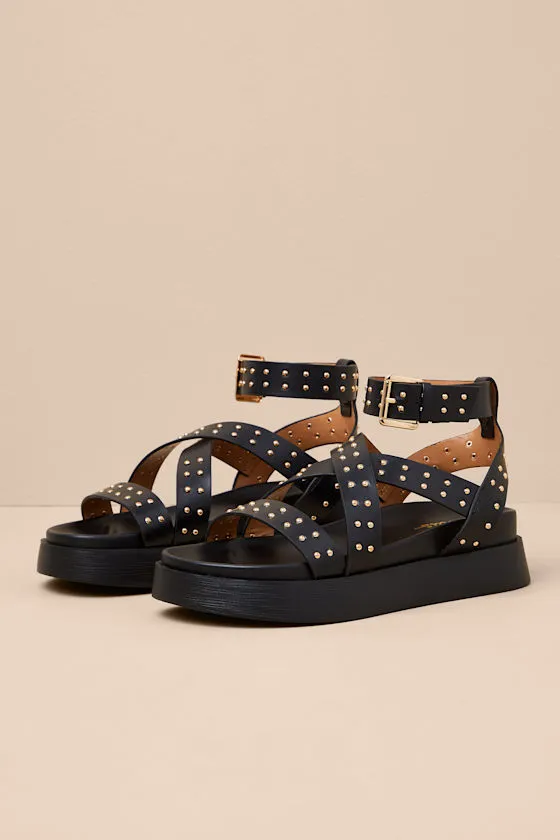 Aryanna Black Studded Flatform Sandals sold by Lulus product image thumbnail 2