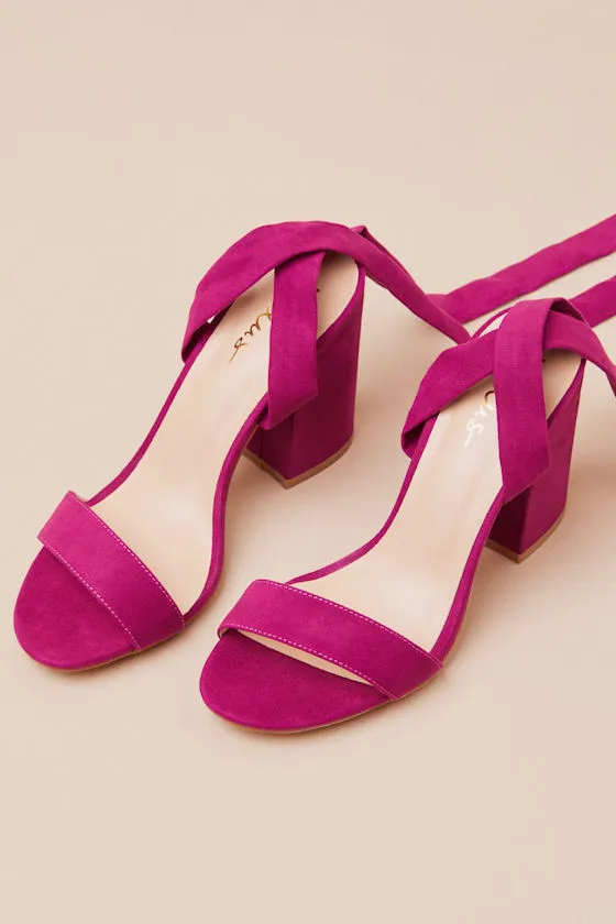 Alta Sangria Suede Lace-Up Heels sold by Lulus product image thumbnail 4