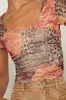 Adamina Brown Leopard and Floral Print Mesh Short Sleeve Top sold by Lulus