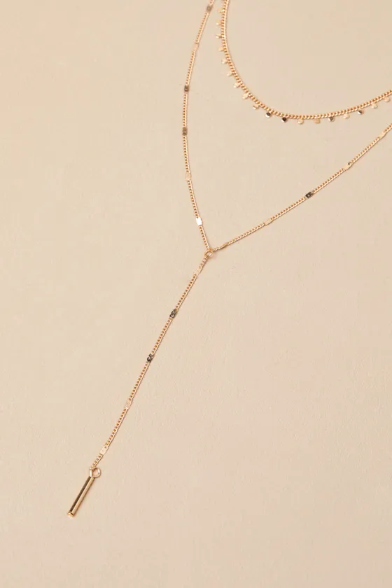 Jolanda Gold Layered Lariat Necklace sold by Lulus product image thumbnail 2
