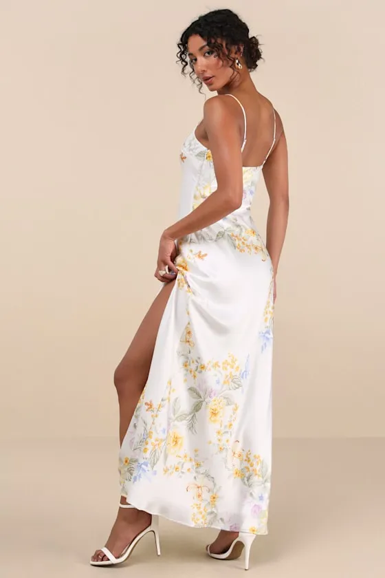 Donna Ivory Floral Sleeveless Slip Maxi Dress sold by Lulus product image thumbnail 3