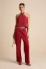 Vivian Rust Red Beaded Cotton Halter Top sold by Lulus