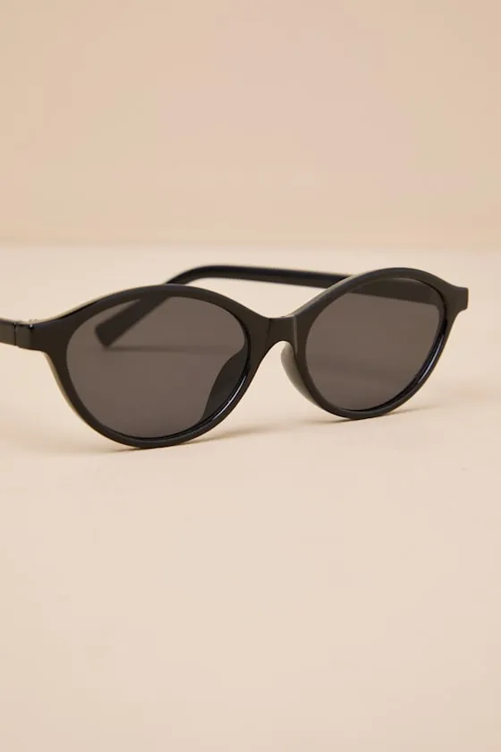 Kamari Black Oval Sunglasses sold by Lulus product image thumbnail 3