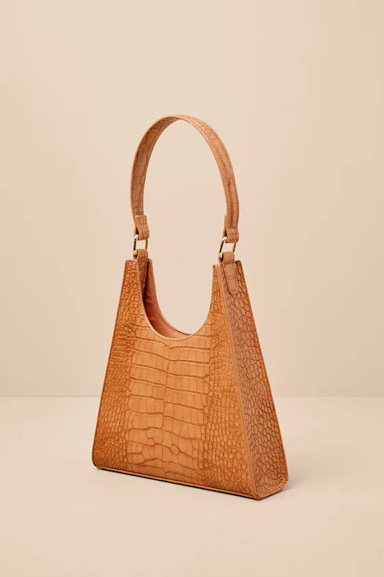Renata Tan Croc-Embossed Shoulder Bag sold by Lulus