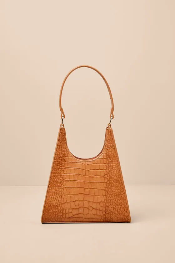 Renata Tan Croc-Embossed Shoulder Bag sold by Lulus product image thumbnail 2