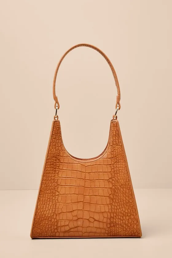 Renata Tan Croc-Embossed Shoulder Bag sold by Lulus product image thumbnail 4