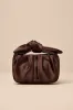 Essential Style Brown Satin Knot Handle Clutch Bag sold by Lulus