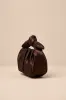 Essential Style Brown Satin Knot Handle Clutch Bag sold by Lulus